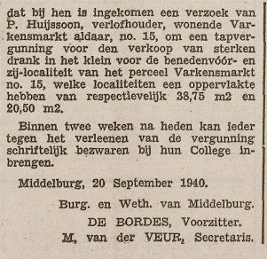 Bestand:Drankvergunning Huijssoon september 1940.jpg